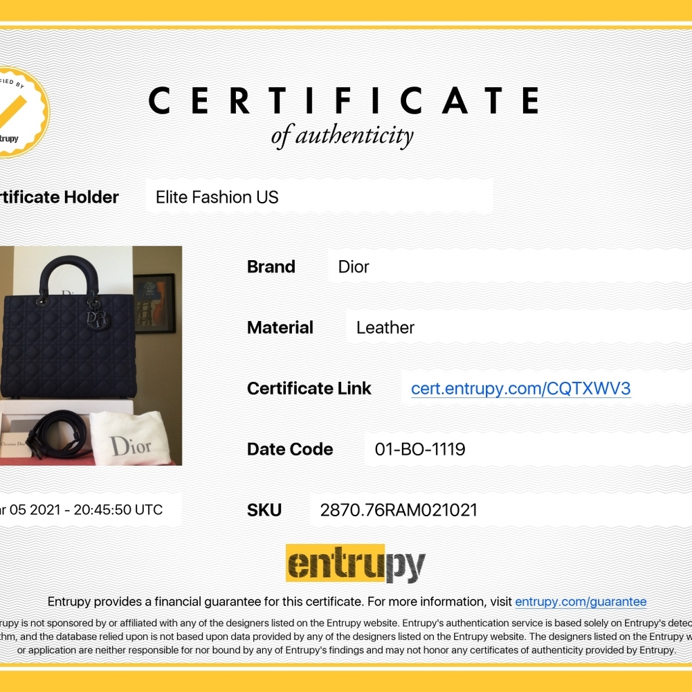 Lady D.ior navy blue large bag - Picture 3 of 7